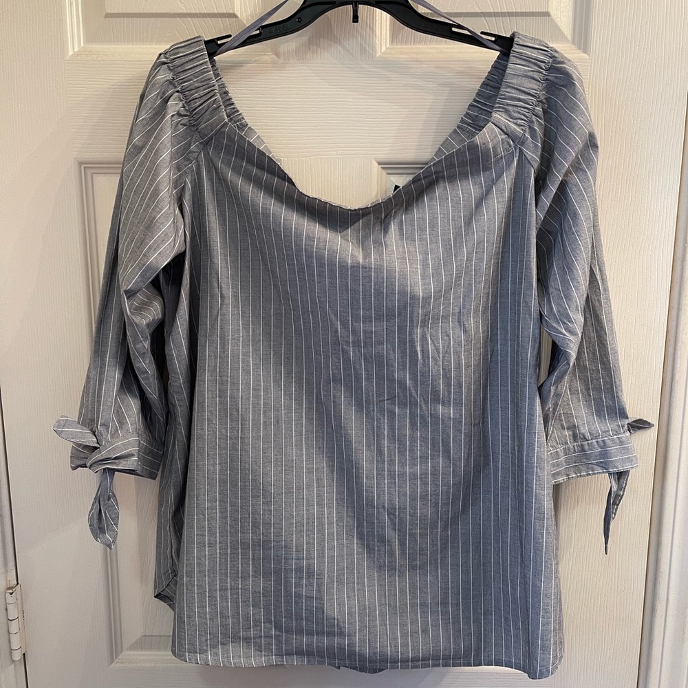 NWT - Banana Republic off the Shoulder Top w/Tie Sleeves